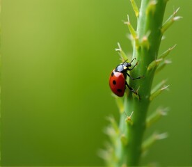 Naklejka premium Ladybug on Stem