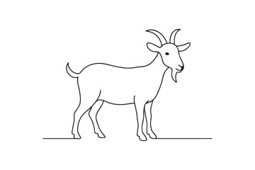 Goat animal continuous one line drawing minimalism design
