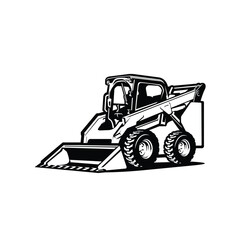 Skid Steer Loader Vector Icon Illustration Stock Isolated