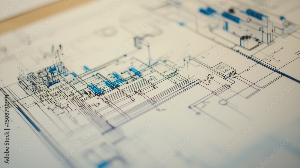 Poster a networking blueprint, featuring diagrams of cabling and device arrangement for efficiency.