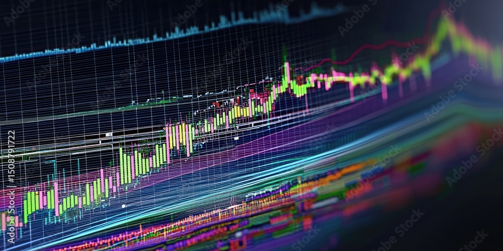 Leinwandbilder historical returns and projection investment graph, with sharp, clear design for an informative fina