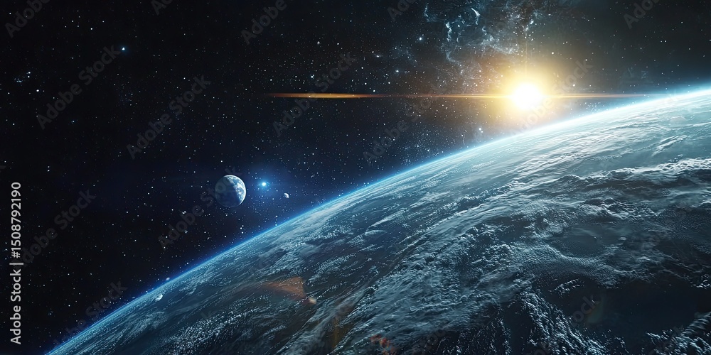 Aufkleber A modern space exploration app interface with responsive holographic elements, orbit trackers, and celestial data overlays.