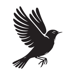 Fototapeta premium Soft Wings Lark silhouette with elegant curves – Lark illustration – Minimalist Lark vector – Bird silhouette – Bird vector