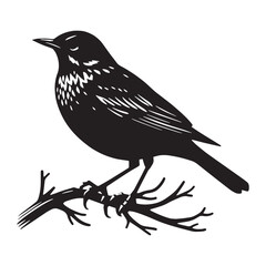 Minimal Lark silhouette showing flight grace – Lark illustration – Minimalist Lark vector – Bird silhouette – Bird vector

