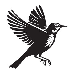 Dawn Chorus Lark silhouette – Lark illustration – Minimalist Lark vector – Bird silhouette – Bird vector

