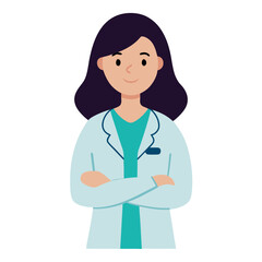 Fototapeta premium Confident Female Doctor Healthcare Professional Illustration