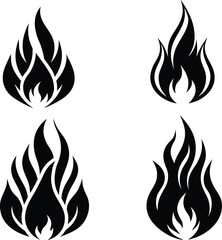 set of fire flames