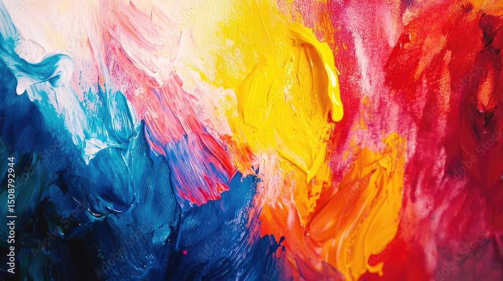 Poster a child painting in art class, vibrant colors and soft lighting highlight the creativity and joy in 