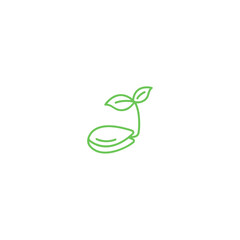 Plant icon logo flat vector design