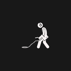 Metal detector icon logo flat vector design
