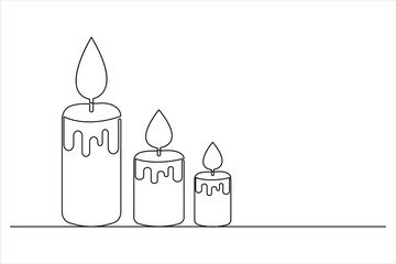 Candle icon continuous single line drawing and minimalist style outline design