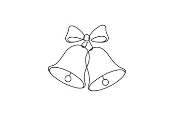 Bells continuous one line drawing minimalism design