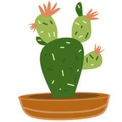 A cartoon cactus, It can be used for illustrations, decorations, or teaching materials.