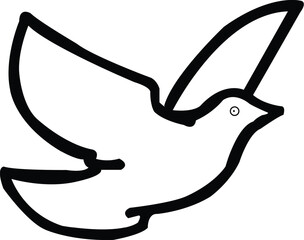 A Simple Line Drawing of a Dove in Flight, Symbolizing Peace and Hope for a Brighter Future.