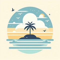 Obraz premium Gentle Sky and Ocean in Calm Tones