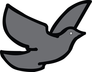 A stylized depiction of a dove in flight, symbolizing peace and hope soaring through the limitless sky.
