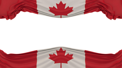 Canadian flag frame border isolated on transparent background.
