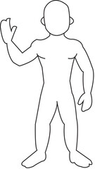 A Simple Line Drawing of a Faceless Human Figure in a Standing Pose, Illustrating a Generic Human Body Outline.