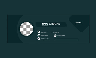 modern email signature card template, modern and minimalist email signature, email footer template.