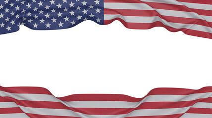 American flag frame border isolated on transparent background.