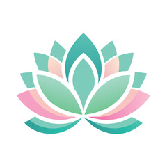 Elegant Lotus Flower in Teal and Pink Hues for Wellness and Serenity