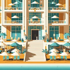 Elegant Seaside Hotel with Summer Vibes