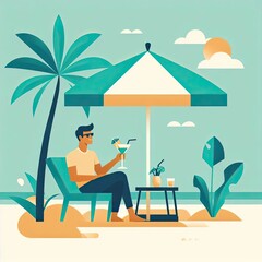 Fototapeta premium Modern Tropical Escape with Calm Atmosphere