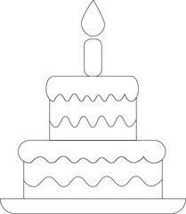 birthday cake vector illustration, birthday cake icon 