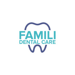 Family dental care logo design vector