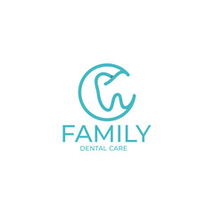 Family Dental Health Logo design Vector