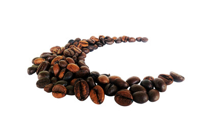 coffee beans isolated on white background