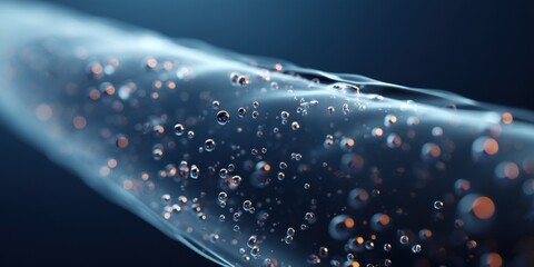 Abstract Close-up of Water Bubbles: A Captivating Macro Photograph.  Explore the intricate textures and fluid dynamics of this mesmerizing image, perfect for design and scientific 