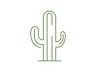 Obraz premium Cactus Line Vector Template Illustration