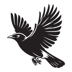 Striking Mynah silhouette with clean lines – Mynah illustration – Minimalist Mynah vector – Bird silhouette – Bird vector

