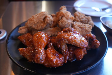 Sweet and Spicy Korean Fried Chicken, Yangnyeom Chicken - 韓国料理 鶏のから揚げ ヤンニョムチキン	
