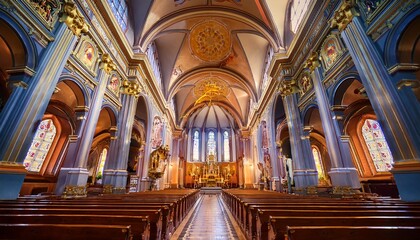 Fototapeta premium stunning architectural interior of a church showcasing intricate design and spiritual ambiance