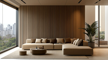 Salon style Suédois, mur de couleur