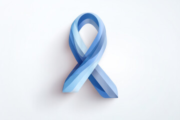 Blue ribbon illustration symbolizing awareness and support, featuring a modern design with smooth gradients and a clean background for impactful messaging