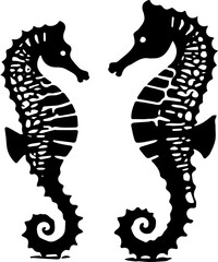 vector illustration of a seahorse