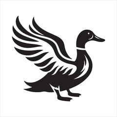 Obraz premium Bird Silhouette vector art illustration. black bird vector design.