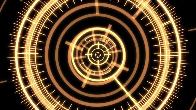 HUD Rader Radial Graph Scan Circle Blinking Yellow Faster Animation Loop
