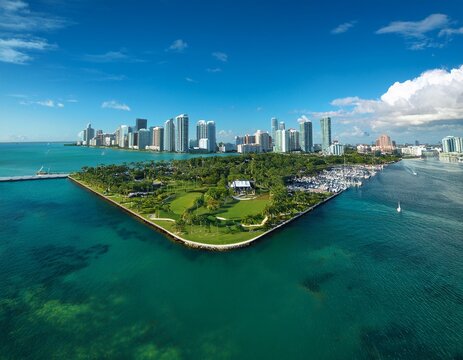 aerial image of edgewater miami scenic view of margaret pace park from up high