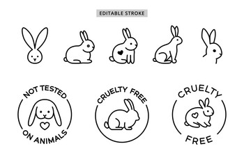 Cruelty free icons editable stroke
