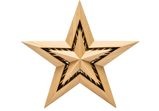 Carved Wooden Star Ornament