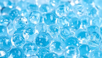 Close-up of numerous translucent, light-blue spheres (1)