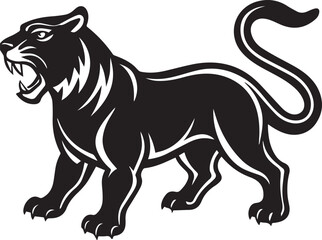 Obraz premium Majestic Tiger Vector Illustration – Bold, Fierce, and Wild-Inspired Artwork in Clean Lines and Striking Detail for Digital, Print, or Branding Use