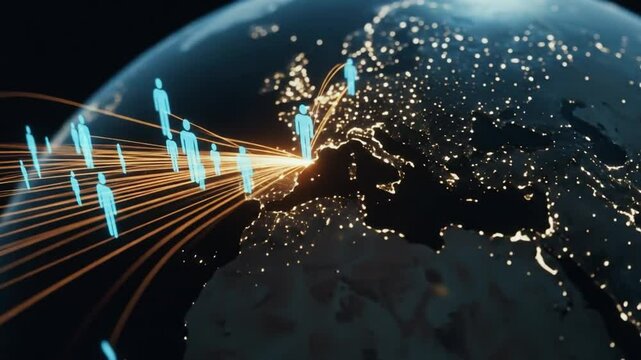 Global human network visualization
