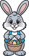 easter bunny with easter eggs
