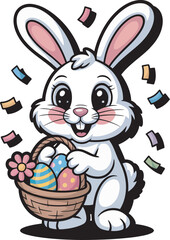 easter bunny with eggs