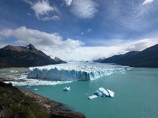 Sunny Summer View of Perito Moreno Glacier in Patagonia, Argentina